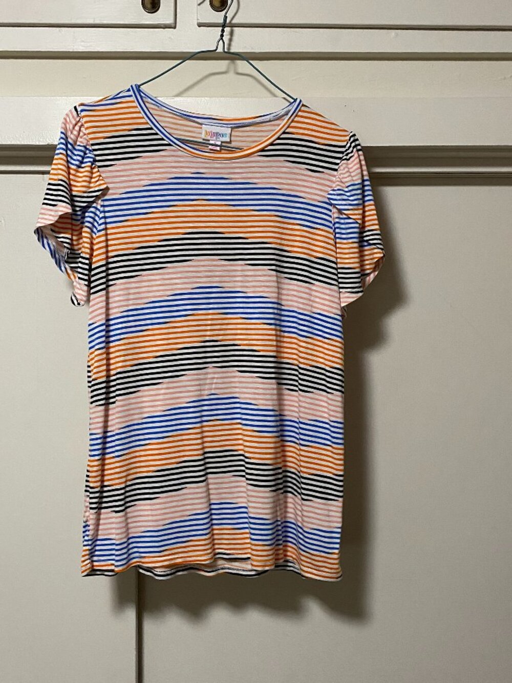 LuLaRoe, short sleeve, multi-stripe tunic, size S